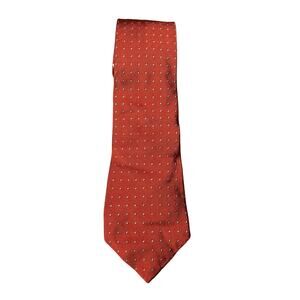 NWT Polo Ralph Lauren Made Italy Silk Tie Orange / cream-white Dots